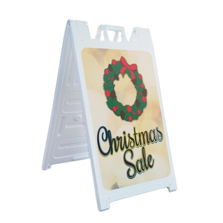 Signmission Christmas Sale, A-Frame & 2 Sign Inserts, Heavy-Duty Plastic Frame SBHD-C-2436-30363