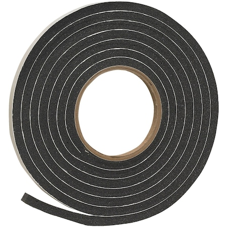 Do It Best 3/8'' x 5/15'' T x 10 Ft. L Black Rubber Foam Weatherstrip Tape R538HDB