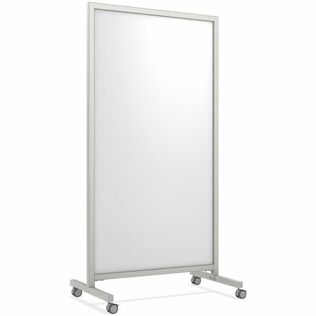 Ghent EZ Mobile Porcelain Whiteboard, Aluminum Frame, Magnetic, 75''H x 38''W EZ6MA7538