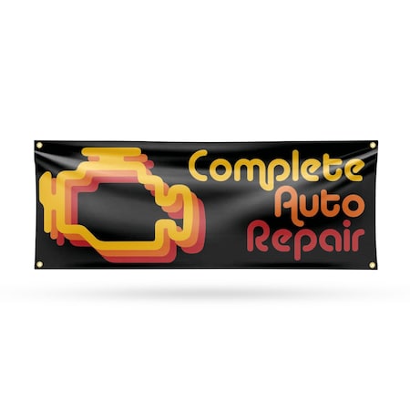 Signmission Complete Auto Repair, 18 Inch x 48 Inch, Vinyl Banner B-30524