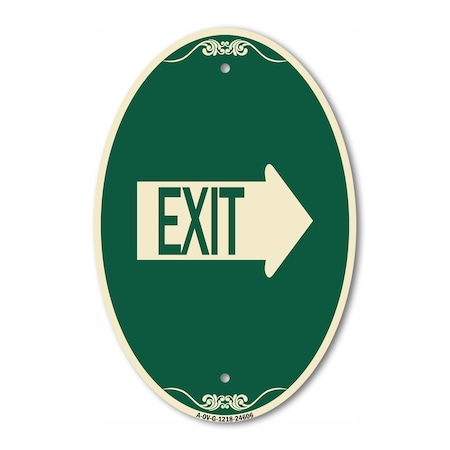 Signmission Exit Sign, Heavy Gauge Aluminum, 18 in W, 12 in H A-OV-G-1218-24606