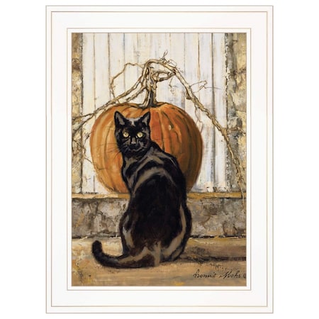 Homeroots Black Cat 1 White Framed Print Wall Art 406820