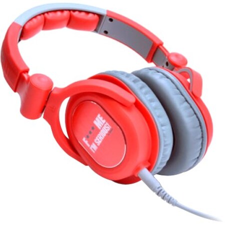 Idance Full-range headphones designed for DJs w/Swivel cup & neodymium magnet & removable cord RED & GREY FDJ400