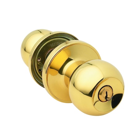 Global Door Controls Bright Brass Residential Entry Door Knob GLS53PDBAL-605
