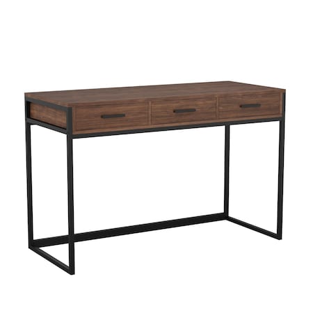 Martha Stewart 19.75 in. D X 47.25 in. W X Engineered Wood, Steel, Walnut Top/Oil Rubbed Bronze Frame ZG-ZP-028-BR-BK-MS