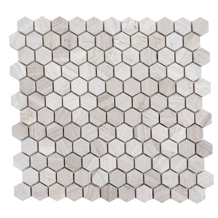 Apollo Tile Wooden Gray 11x12 Marble Polished Floor and Wall Mosaic Tile 4.55 sqft/case, 5PK APLSV88G05PA