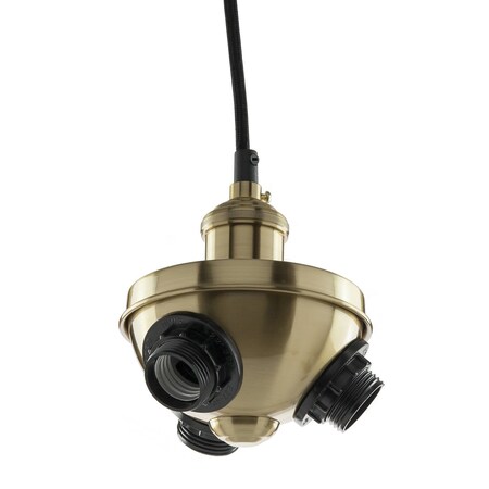 Sunlite Copper Bronze Vintage Inspired Metal Industrial 42in. Cord Triple Socket Pendant Fixture 07001-SU