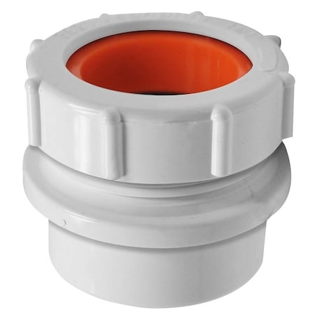 Genova CANPLAS Trap Pipe Adapter, 112 x 114 in, 112 in, Spigot x Slip, PVC, White 192858A