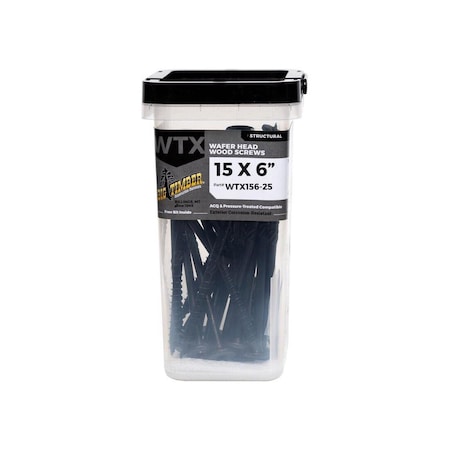 Big Timber Structural Wood Screws No. 15 S X 6" L Star Black 15 lb Black WTX156-25