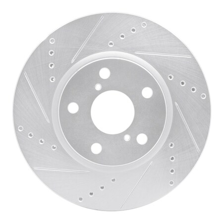 Dynamic Friction Co DFC Brake Rotor - Drilled and Slotted - Silver 631-75014D