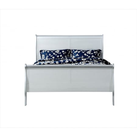 Homeroots Off White Solid Wood Twin Bed Frame 347115