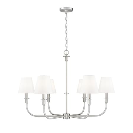 Z-Lite Tova Brushed Nickel 6 Light Chandelier 3049-32BN
