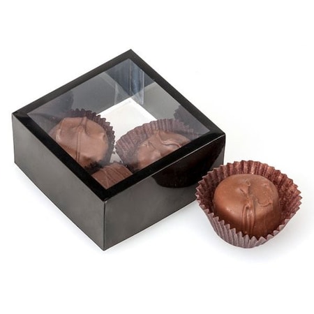 Nashville Wraps Clear with Black Trim, Square 2 Pc. Candy Boxes, 2.75x2.75x1.25, 6PK TB1BK