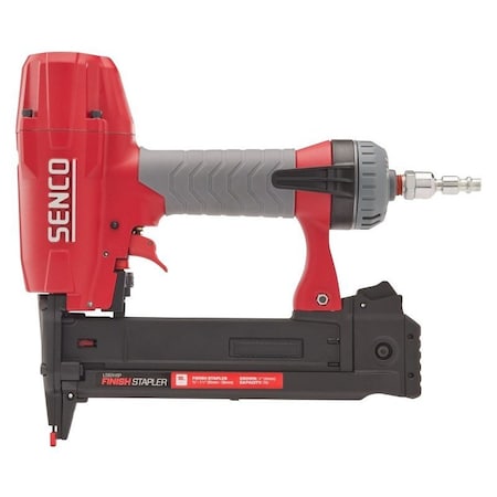 Senco Pneumatic Finish Stapler, 1/4 in W Crown, 110 Magazine, 2.4 scfm Air LS61H1P/SLS18MG