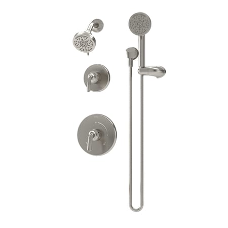 Symmons Elm Two Handle Five Spray Shower Trim with Three Spray Hand Shower (Valves Not Included) 5595STN15TRM