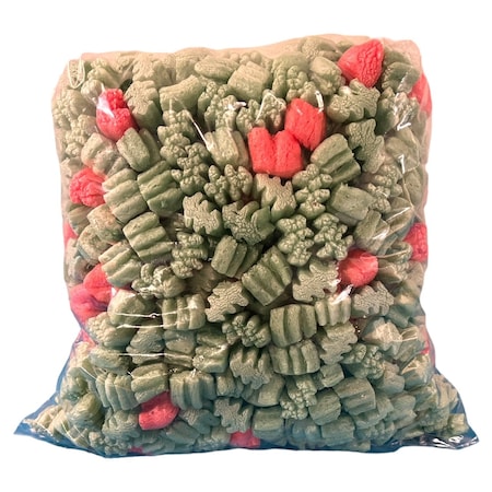 Bubblefast FunPak Christmas Love Packing Peanuts Mini Pack Plant Based Biodegradable Compostable 0.6 cu ft Bag Mini-Christmas Love