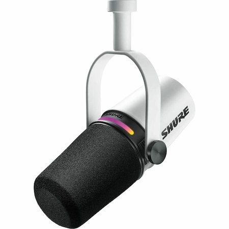 Shure DUAL-OUTPUT CARDIOID DYNAMIC MICROPHONE, WHITE MV7+-W