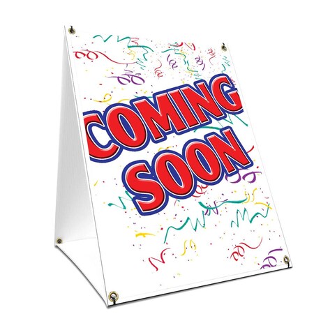 Signmission Coming Soon, 24 Inch x 18 Inch A-frame Yard Sign, Plastic Sign SBC-1824-Coming Soon
