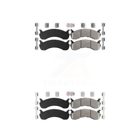 Ameribrakes Front Rear Semi-Metallic Disc Brake Pads Kit For Freightliner MT45 MT55 Kenworth T370 IC KNF-100129