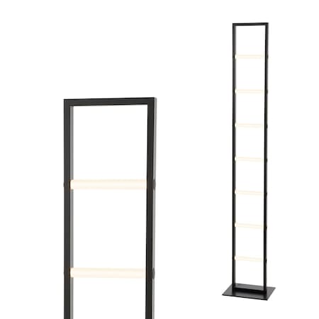 Jonathan Y Ivan 59.3" Minimalist Modern Iron Ladder Dimmable Integrated LED Floor Lamp, Black JYL1709A