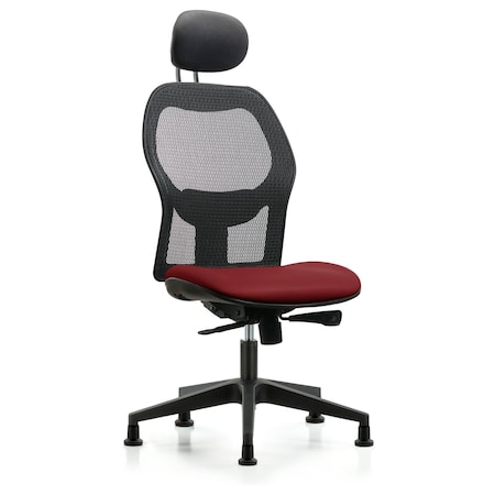 Blue Ridge Ergonomics Mesh Back Chair, Borscht Seat, Head Rest, Glides BR-EXE-VMDHCH-RG-H1-A0-RG-8815