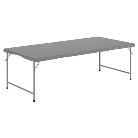 Flash Furniture Paige 30x60 Kid's Granite Gray Bi-Fold Plastic Folding Table with Carrying Handle RB-3060FH-KID-GY-GG
