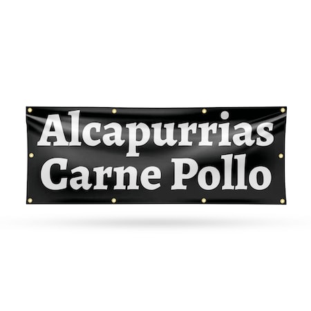 Signmission Alcapurrias Carne Pollo, 36 Inch x 96 Inch, Vinyl Banner B-96-30457