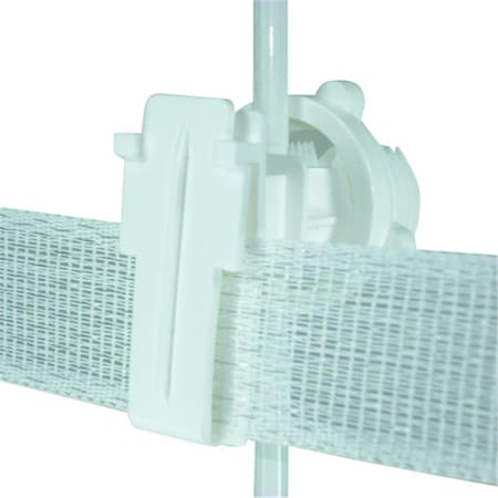 Field Guardian Round Post 2 in. Polytape Screw on Insulator White 102151