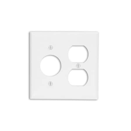 Leviton Wall Plate, Combination, White, Metal 88046