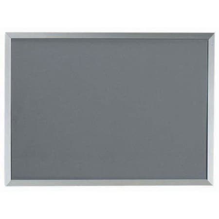 Aarco Designer ''Grey Mix'' Fabric Bulletin Board w/ a Clear Satin Anodized Aluminum Frame, 18''Hx24''W DF1824012
