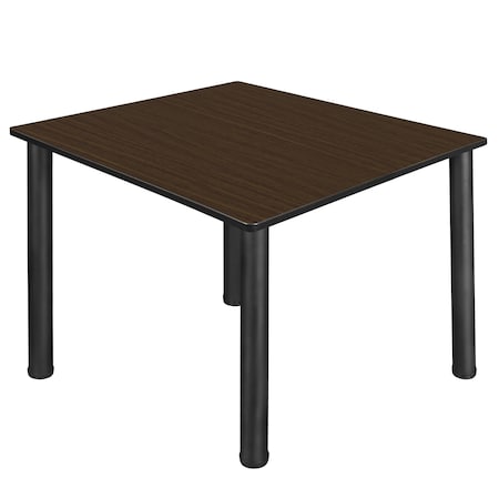 Regency Square Kee Large Breakroom Table, 48 in W, 48 in L, Neo Walnut TB4848NWBPBK