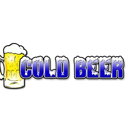 Signmission Cold Beer, 12 Inch, Decal D-Cold Beer