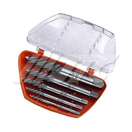 Jtc Auto Tools 5-piece screw extractor set, CR-MO, heat treated, sizes no.1-no.5 5601