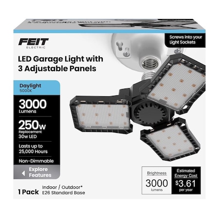 Feit Electric Feit ED28 E26 Medium LED Garage Bulb Daylight 250 Watt Equivalence ADJ3000/5K/LED