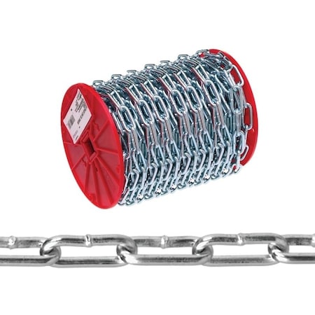 Campbell Chain & Fittings Campbell 0722827 Straight Link Coil Chain, 520 lb Working Load Limit, No 2/0, Steel, Zinc 072-2827
