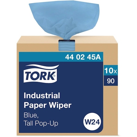 Tork Tork Industrial Paper Wiper Blue W24, Pop-up Box, 10 x 90 Sheets, 440245A, PK10 440245A