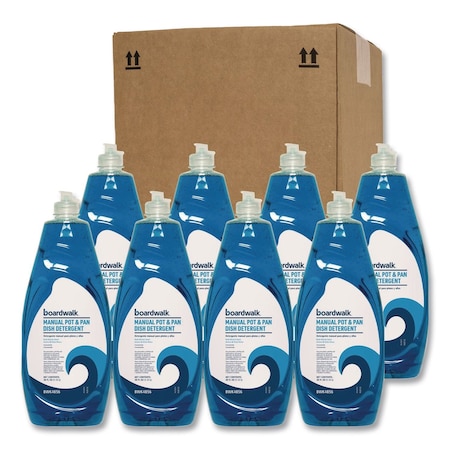 Boardwalk Manual Pot and Pan Dish Detergent, Fresh Breeze Scent, 38 oz Bottle, 8PK BWK4856