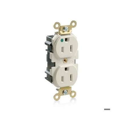 Leviton Straight Blade Receptacle, 5-15R, 15 A, 125V AC, Self-Grounded MRI15-T