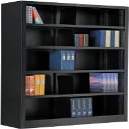 Famous Brand 277441BK Bookcase 5 Openings 36 W X 12 D X 60 H In., Black YYGB-277441BK