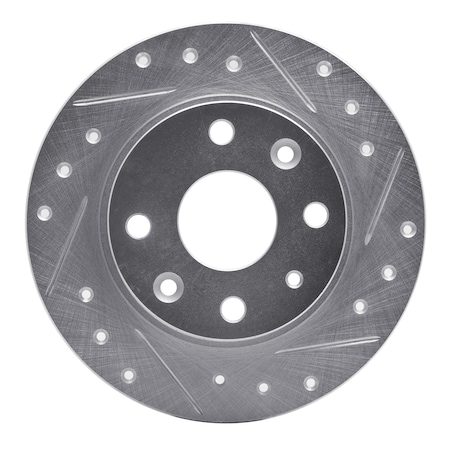 Dynamic Friction Co DFC Brake Rotor - Drilled and Slotted - Silver 631-80023R