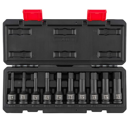 Sunex 1/2 in Drive Sae 10-Piece Hex Impact Bit Socket Set 2638