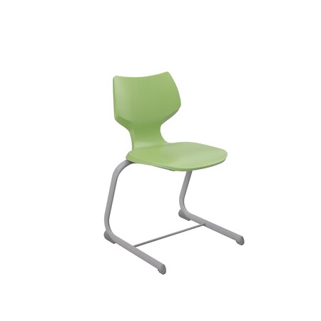 Flavors 18" Cantilever Chair, Platinum Frame, Nylon Glide, Apple 11879