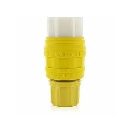 Leviton Watertight Locking Connector, L22-20, 20 A, 277/480V AC, Three Phase, 4 Pole, Screw Terminals 76W82-C