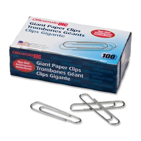 Officemate Giant NonSkid Steel Paper Clips Silver OIC99915