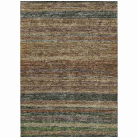 Homeroots 3' X 5' Brown And Gray Striped Washable Indoor Outdoor Area Rug 615830