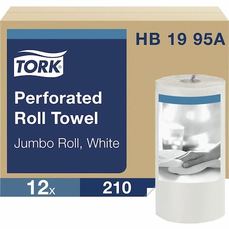 Tork Perforated Roll Paper Towels, 2 Ply, 210 Sheets, 157.5 ft, White HB1995A