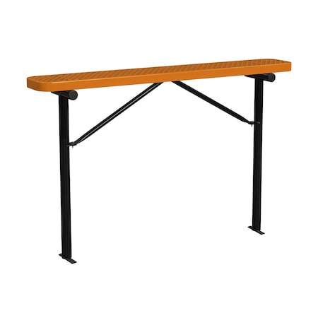 Leisure Craft Bench w/o Back, Ingroud Mount, 6ft., Orange B6XPIG-ORANGE