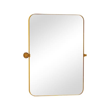 Homeroots 32" Gold Iron Tilting Framed Accent Mirror 691620
