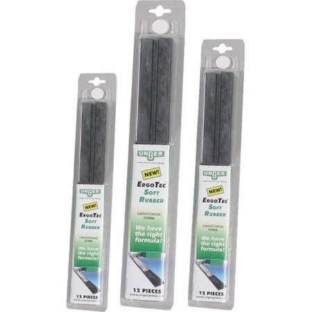 Unger ErgoTec Replacement Squeegee Blades, 18 in Wide Blade, 12PK RT450
