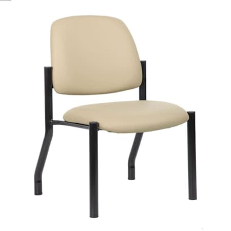 Boss Office Products Patient Guest Chair - Armless - Beige Antimicrobial Vinyl B9595AM-BG
